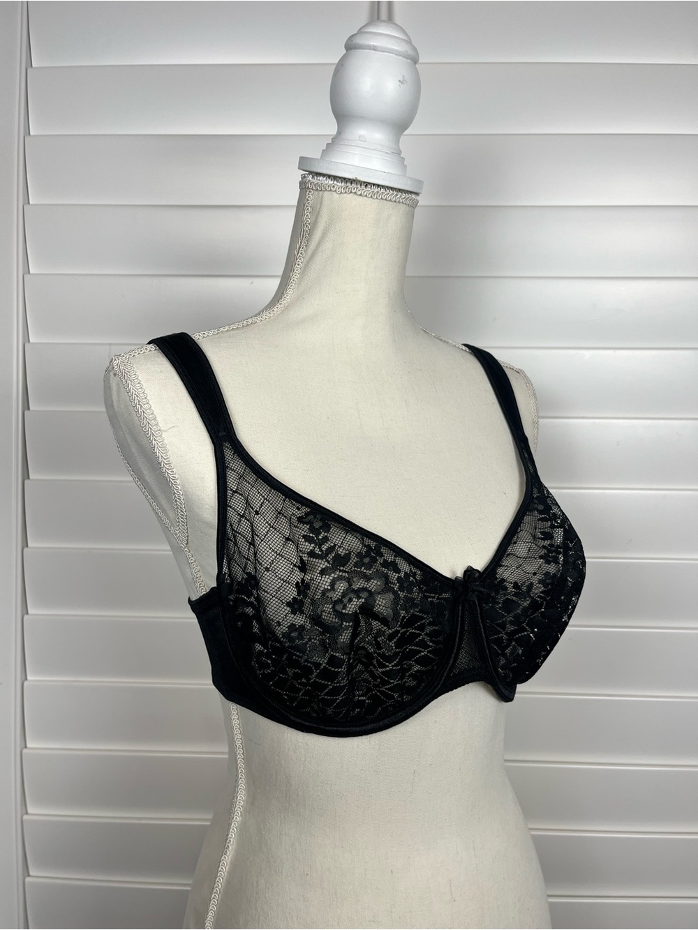 Empreinte Sheer Lace Underwire Bra 34D boudoir lingerie y2k goth